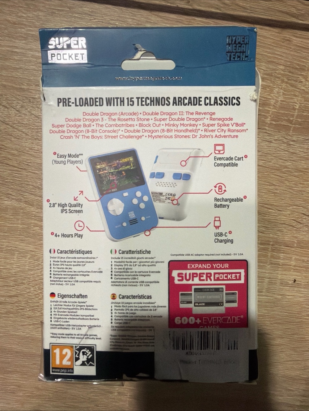 Console Super Pocket TECHNOS Ed. Wth 15 Games In (Compatible Evercade Card) - Picture 6 of 6